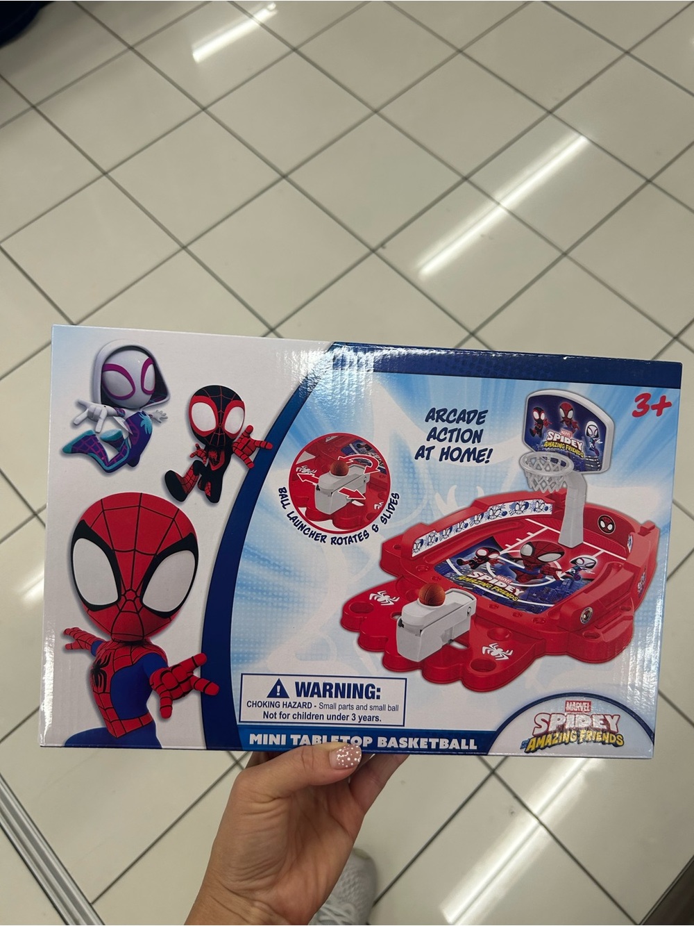 NWT Marvel Spider-Man Red Mini Tabletop Basketball Game